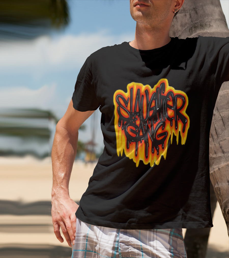 Slaughter Gang Drip Graffiti Flames T-Shirt