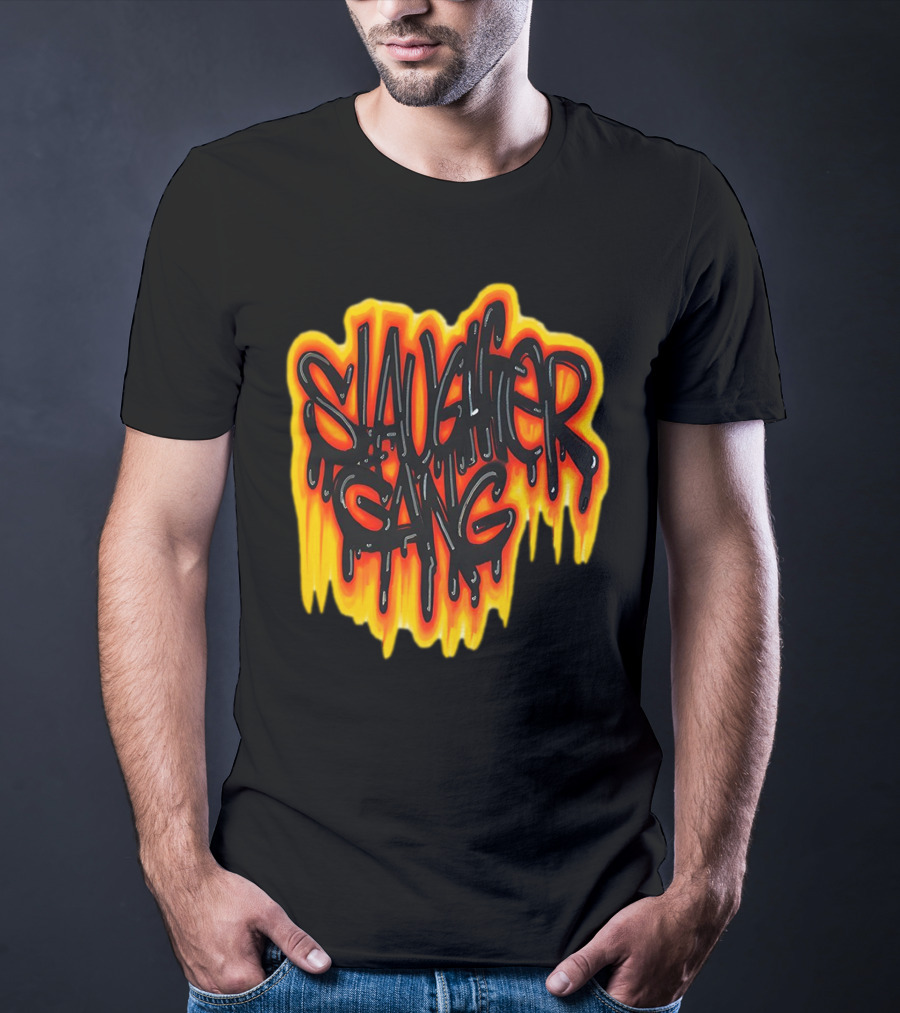 Slaughter Gang Drip Graffiti Flames T-Shirt