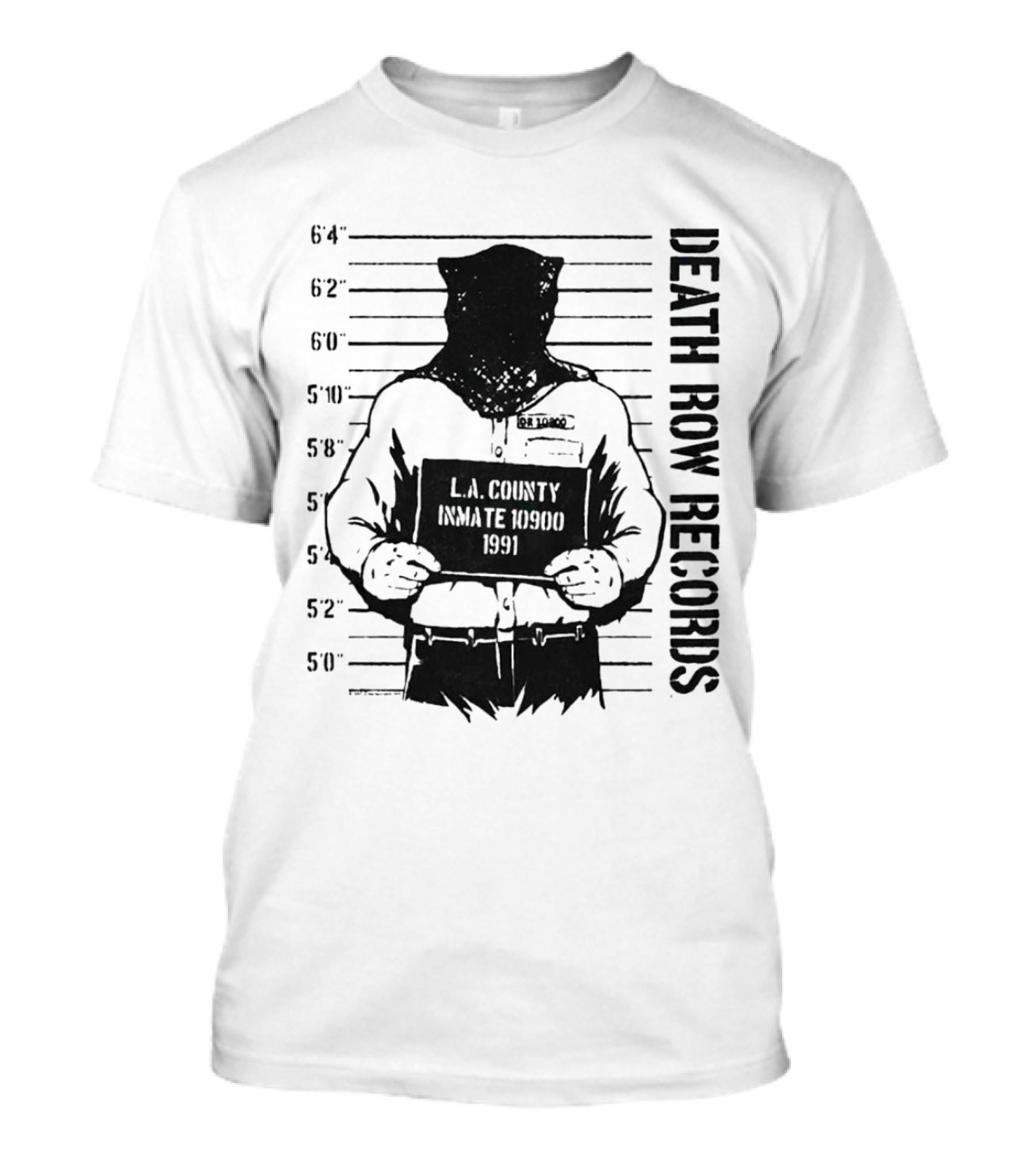 Death Row Records LA County Inmate 1990 1991 T-Shirt