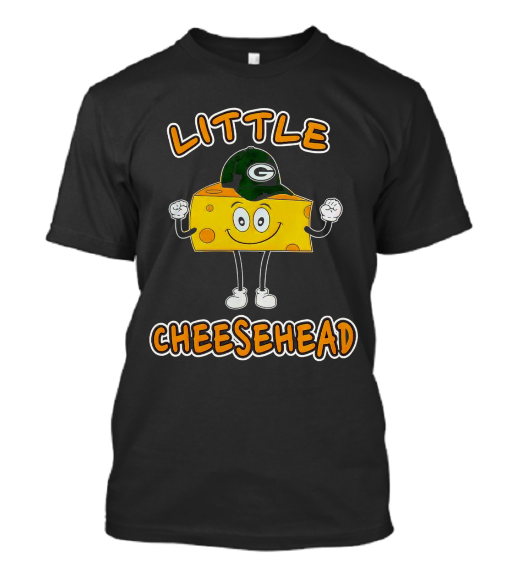 Green Bay Packers Little Cheesehead Illustration With Football Helmet T-Shirt