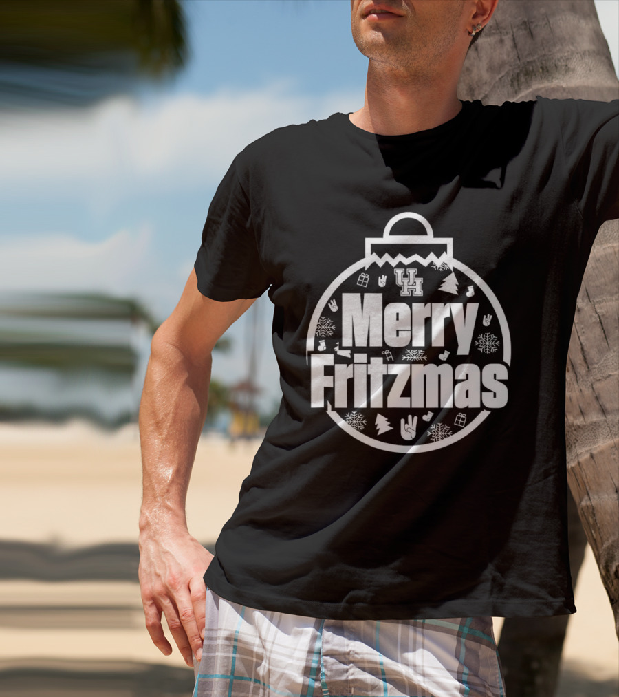 Merry Fritzmas Houston Cougars UH Holiday Ornament With Christmas Symbols T-Shirt