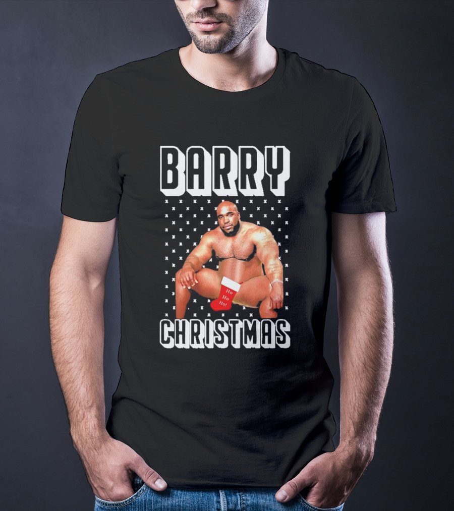 Barry Christmas Ho Ho Ho Stocking Holiday T-Shirt