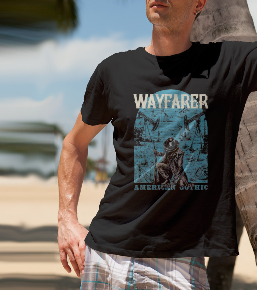 WAYFARER Oil Rig Cowboy American Gothic T-Shirt