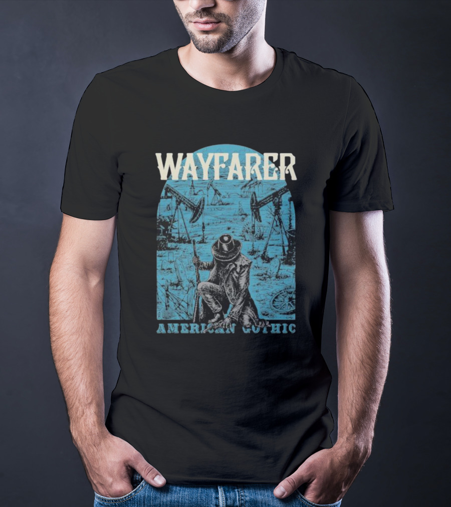 WAYFARER Oil Rig Cowboy American Gothic T-Shirt