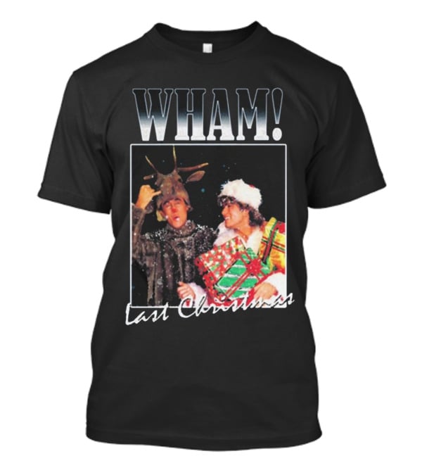 WHAM Last Christmas Reindeer And Santa Costume Scene T-Shirt