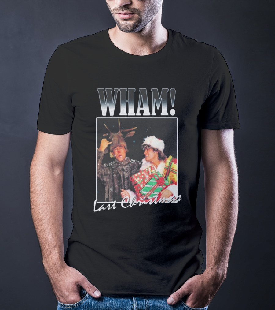 WHAM Last Christmas Reindeer And Santa Costume Scene T-Shirt