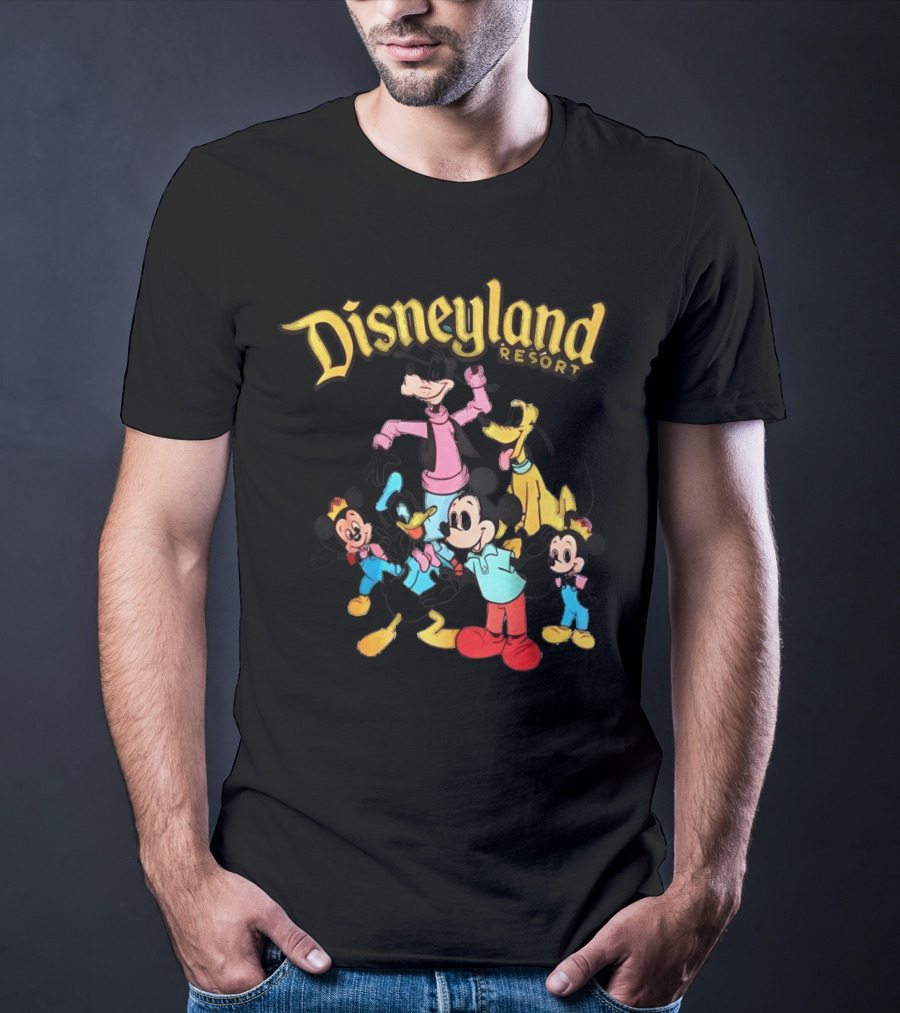 Disneyland Resort Mickey Mouse Goofy Donald Duck Pluto Characters T-Shirt