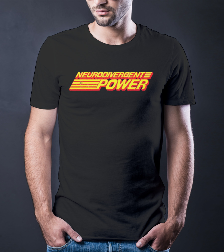 Neurodivergent Power Bold Yellow Red Stripes Empowerment T-Shirt