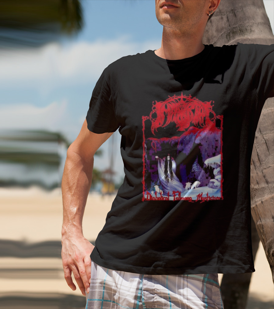 Immortal Diabolical Fullmoon Mysticism Red Logo Snowy Landscape Wraith And Wolves T-Shirt