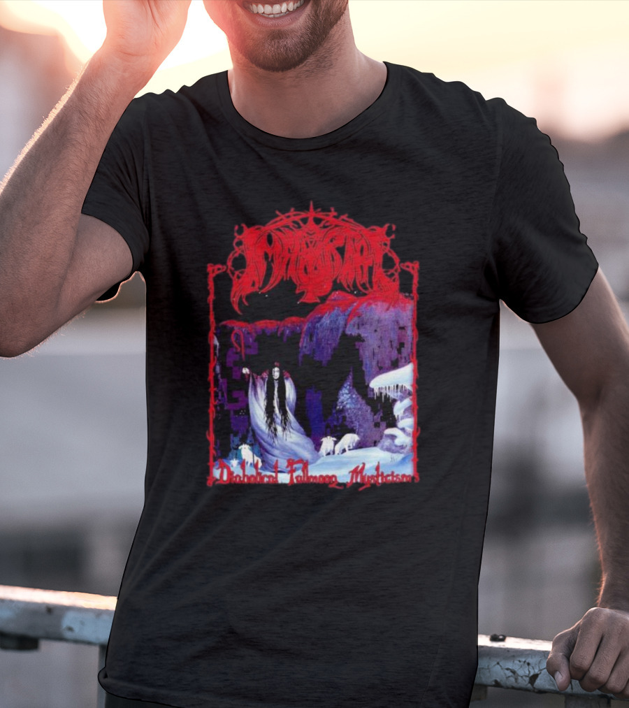 Immortal Diabolical Fullmoon Mysticism Red Logo Snowy Landscape Wraith And Wolves T-Shirt