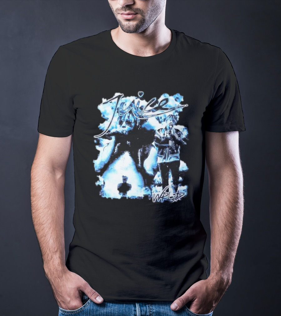 Juice Wrld Blue Collage With Signature Style Elements T-Shirt