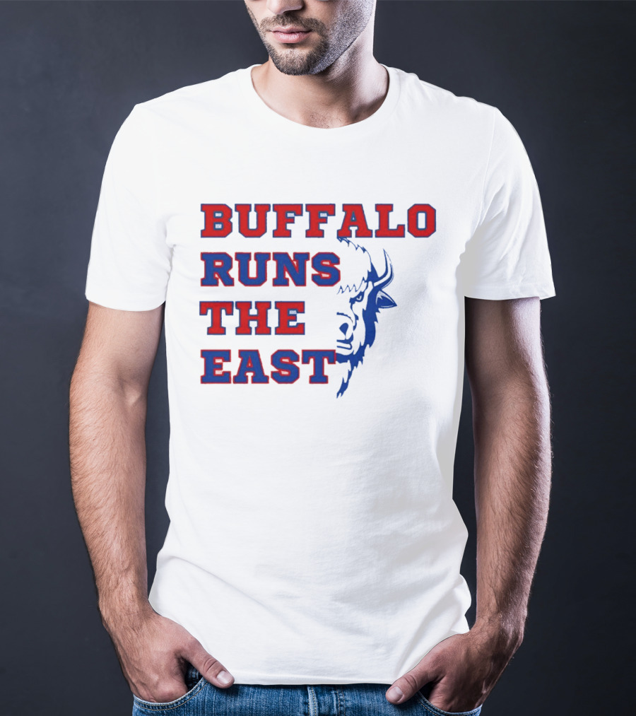 Buffalo Runs The East Bold Text With Buffalo T-Shirt