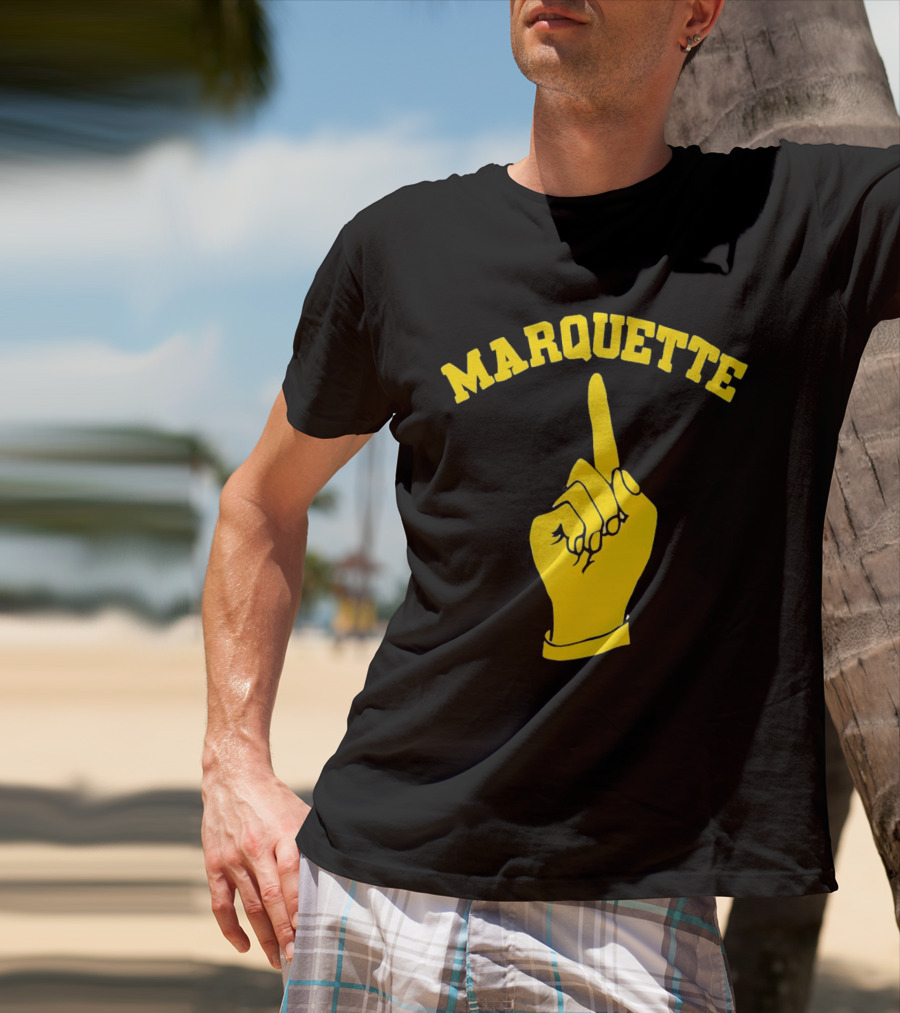 Marquette Yellow Number One Finger T-Shirt