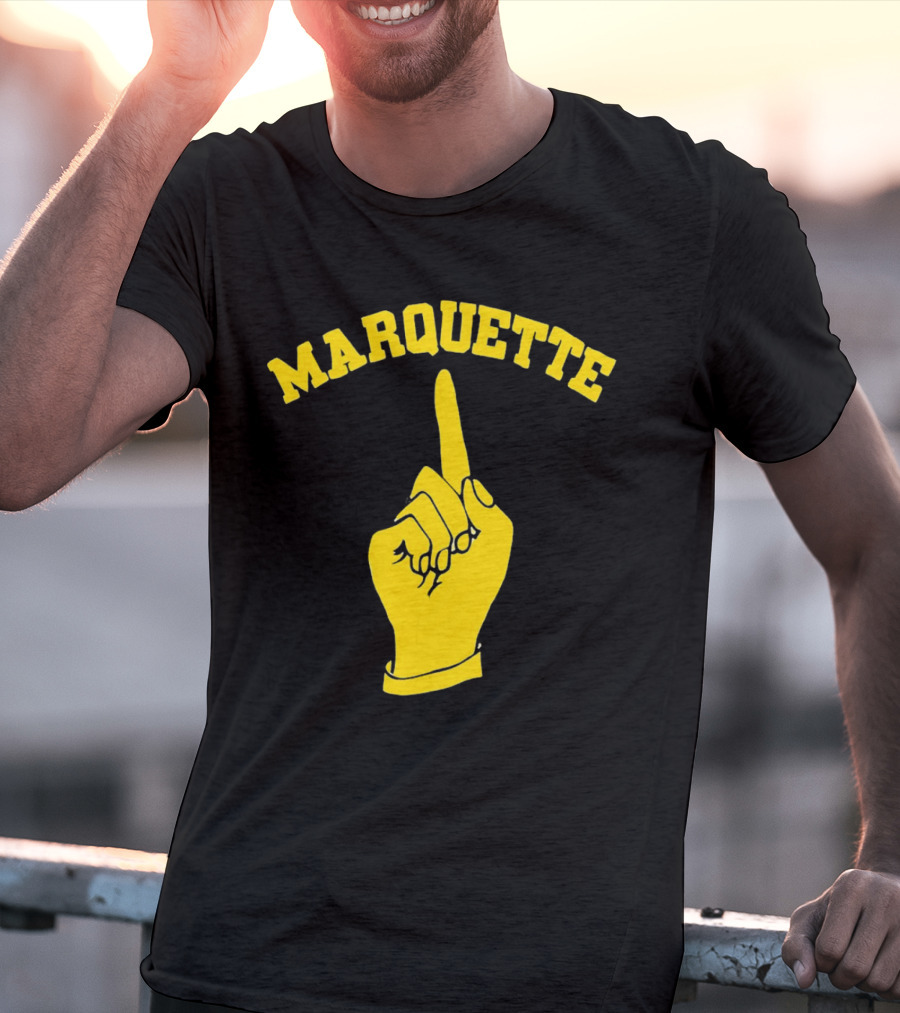 Marquette Yellow Number One Finger T-Shirt
