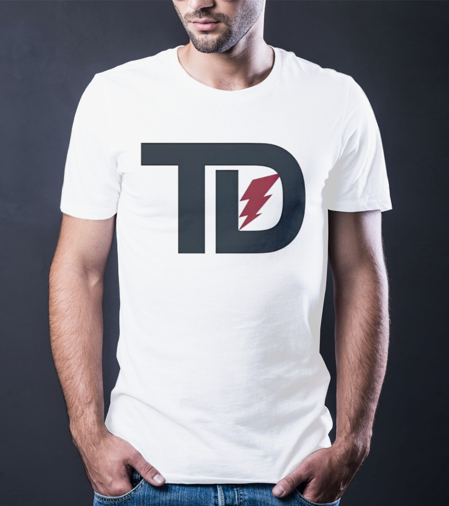 TD Logo With Red Lightning Bolt Tank Dell Houston Texans Football T-Shirt