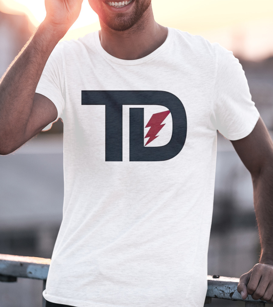 TD Logo With Red Lightning Bolt Tank Dell Houston Texans Football T-Shirt
