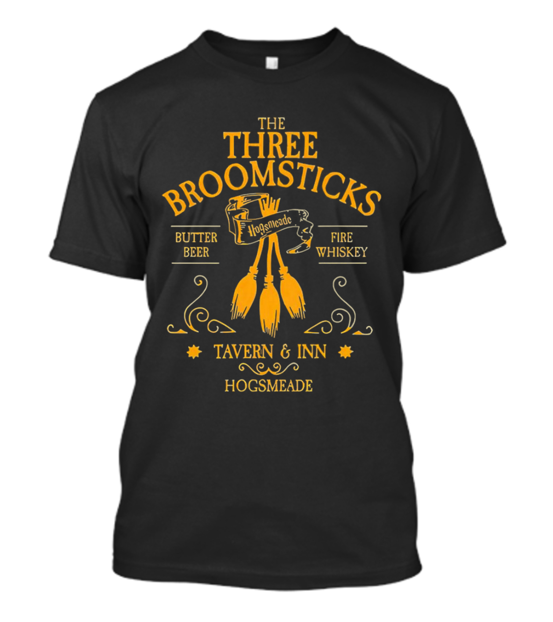 THE THREE BROOMSTICKS HOGSMEADE TAVERN And INN BUTTER BEER FIRE WHISKEY T-Shirt