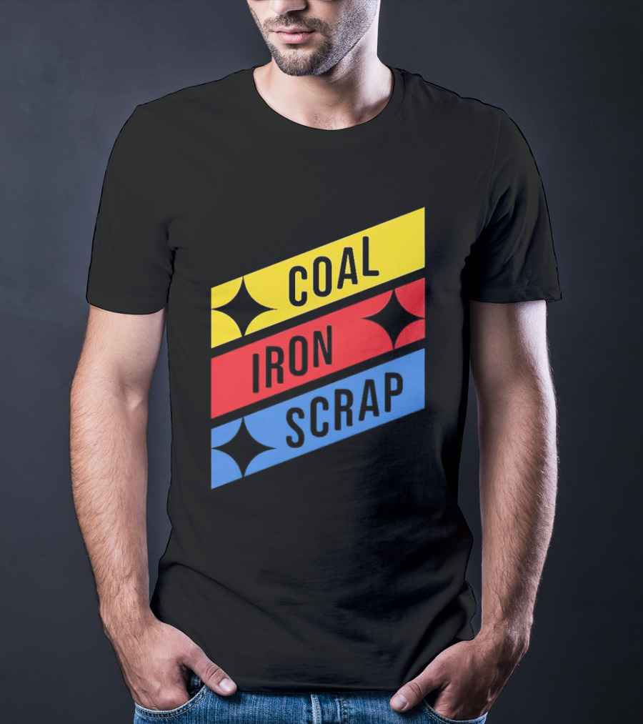Coal Iron Scrap Pittsburgh Steelers Logo Elements T-Shirt