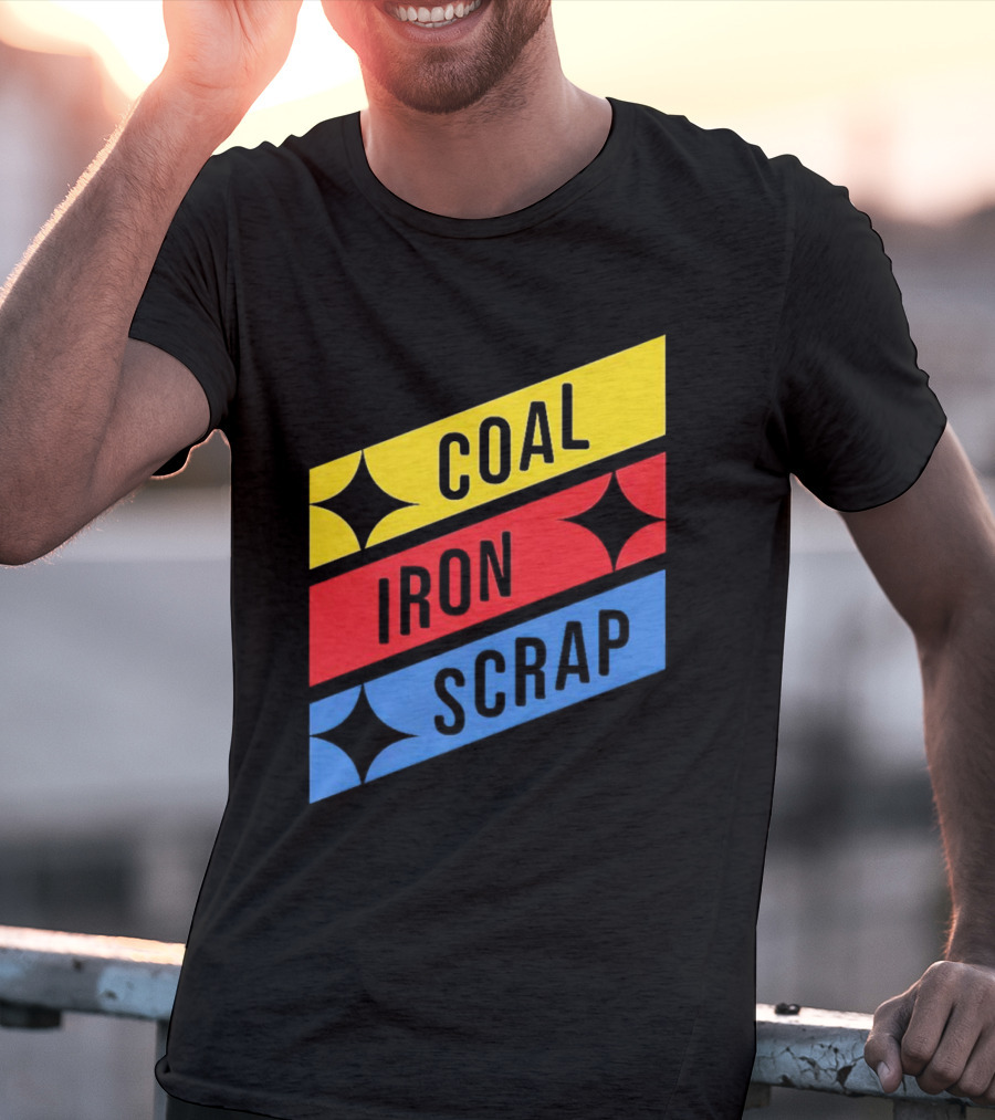Coal Iron Scrap Pittsburgh Steelers Logo Elements T-Shirt