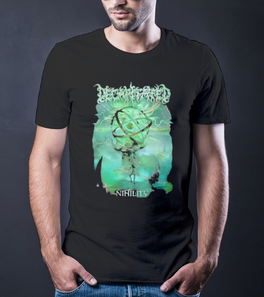 Decapitated Nihility Atomic Symbol Surreal Green Landscape T-Shirt