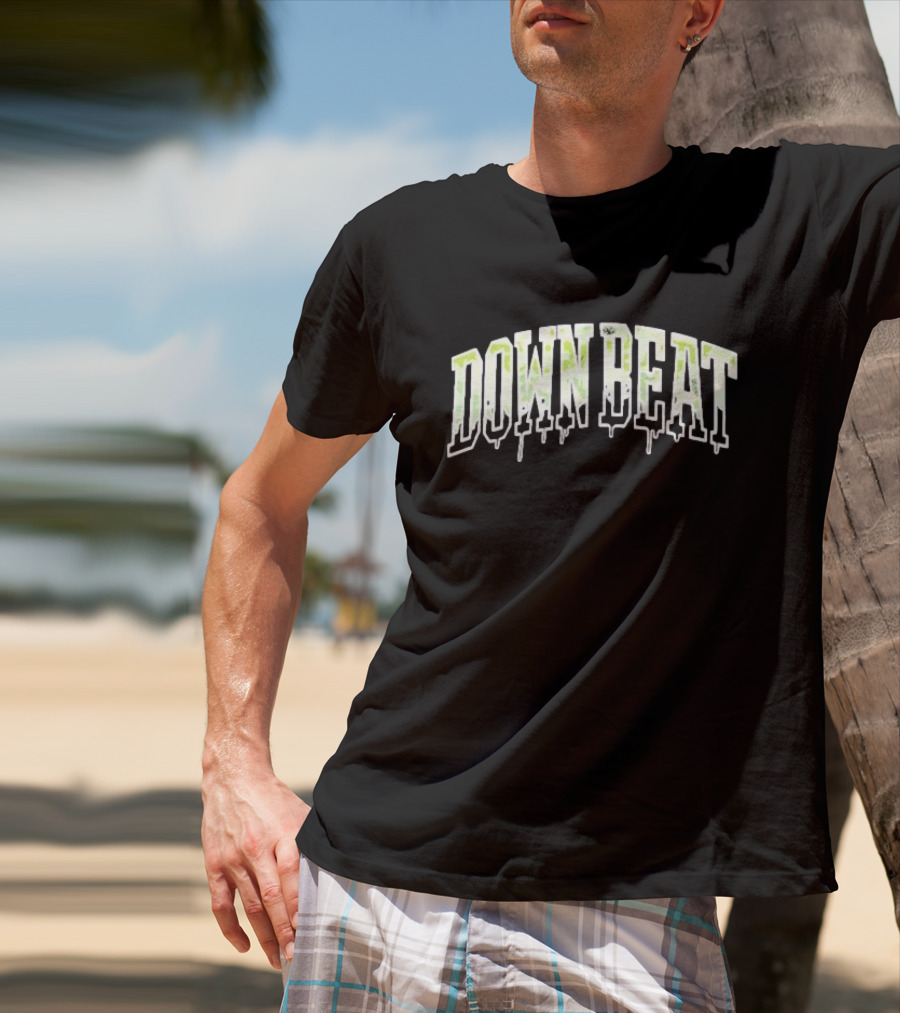 Downbeat Camo Varsity Drip Text T-Shirt