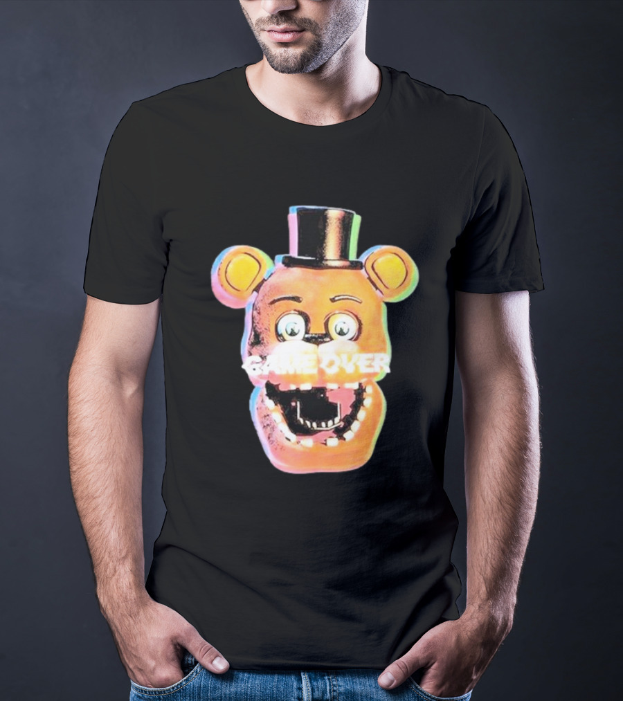 Five Nights At Freddy’s Game Over Text Freddy Head With Hat T-Shirt