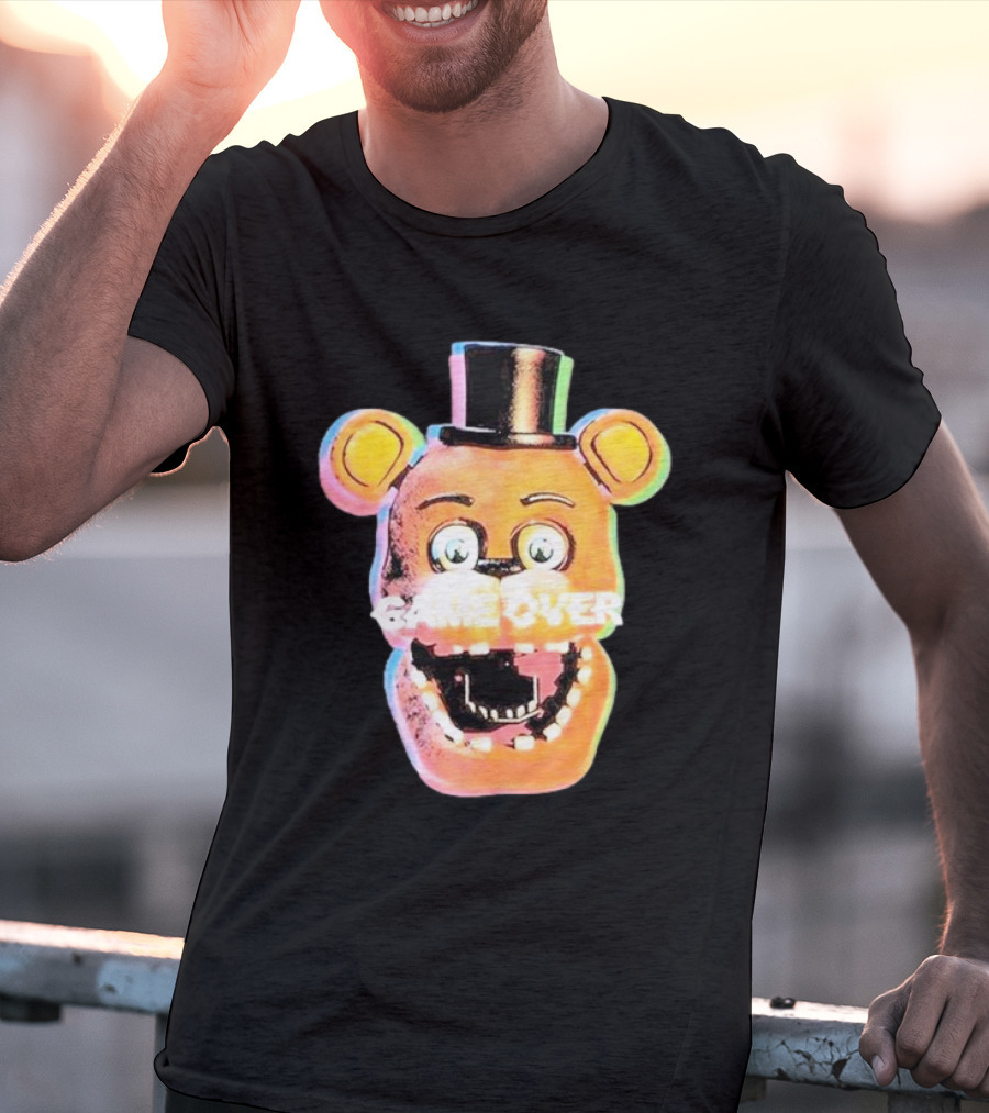 Five Nights At Freddy’s Game Over Text Freddy Head With Hat T-Shirt