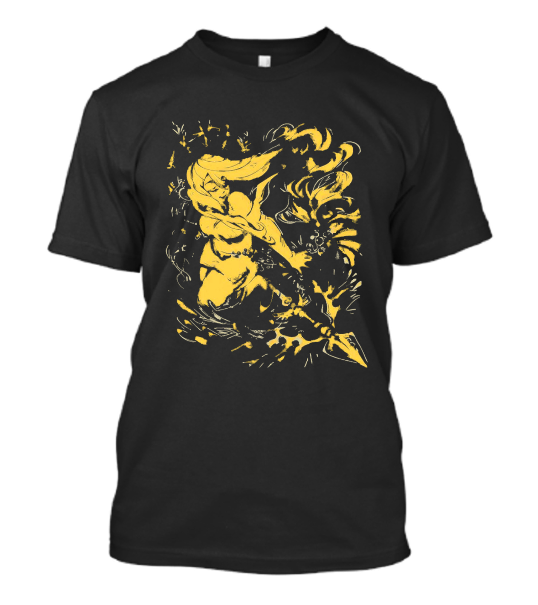 Galaxy Gal HelloWinter Vintage Warrior Fantasy Scene T-Shirt