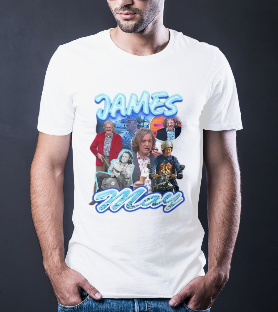 James May Vintage Ice Cream Motorbike Collage T-Shirt