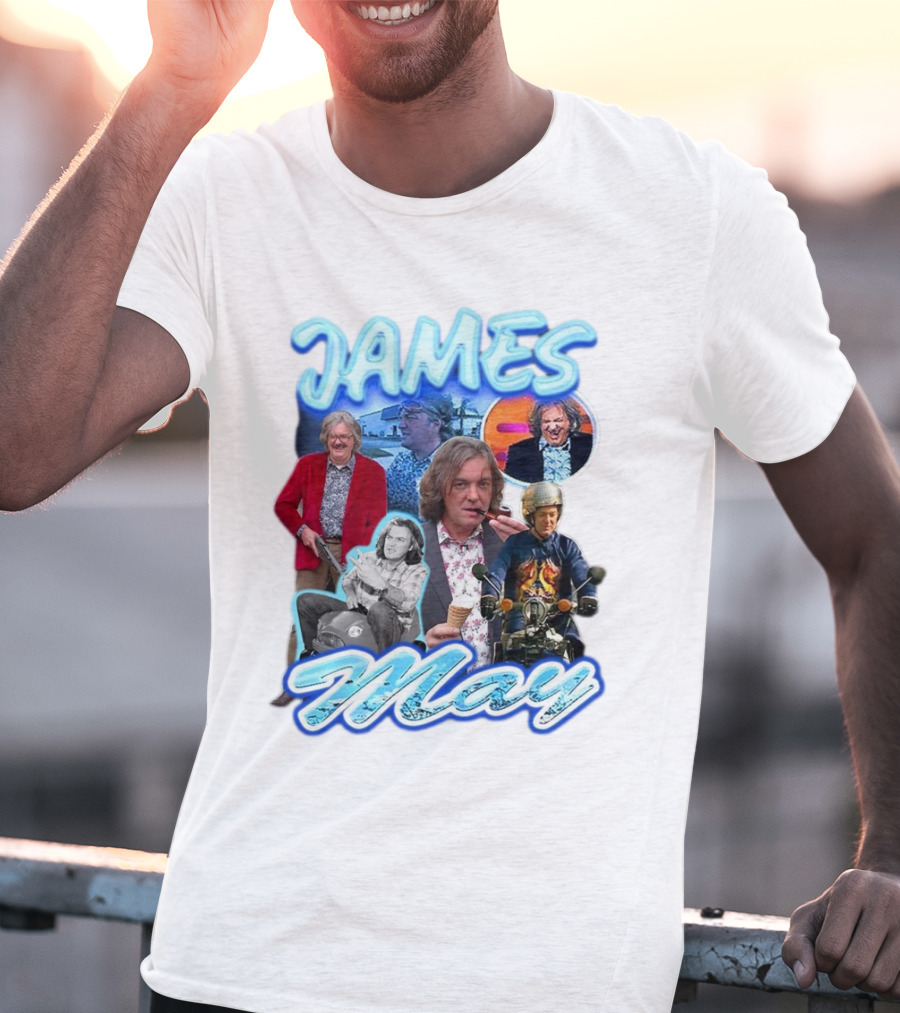 James May Vintage Ice Cream Motorbike Collage T-Shirt