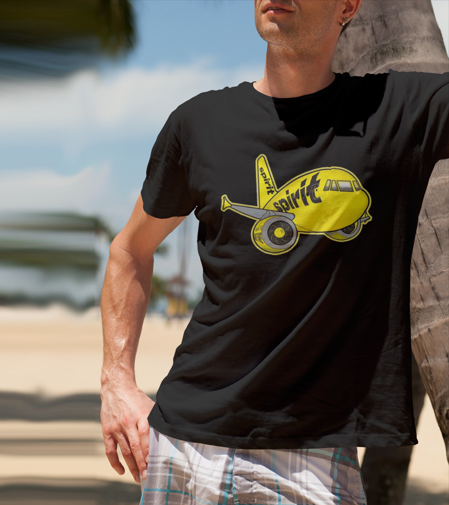 Spirit Airlines Airbus Cartoon Airplane T-Shirt