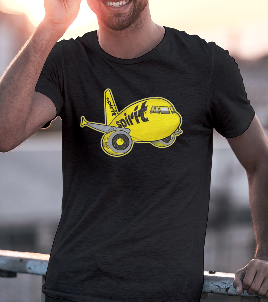 Spirit Airlines Airbus Cartoon Airplane T-Shirt