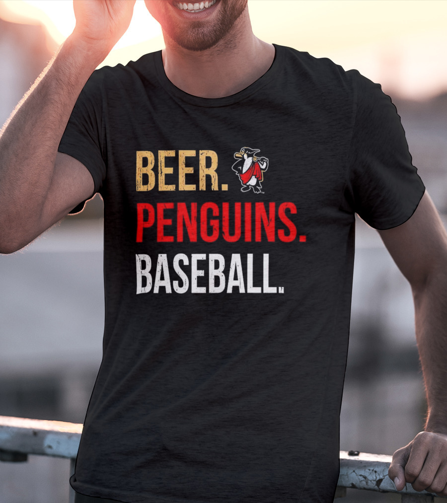 Beer Penguins Baseball 108 Stitches T-Shirt