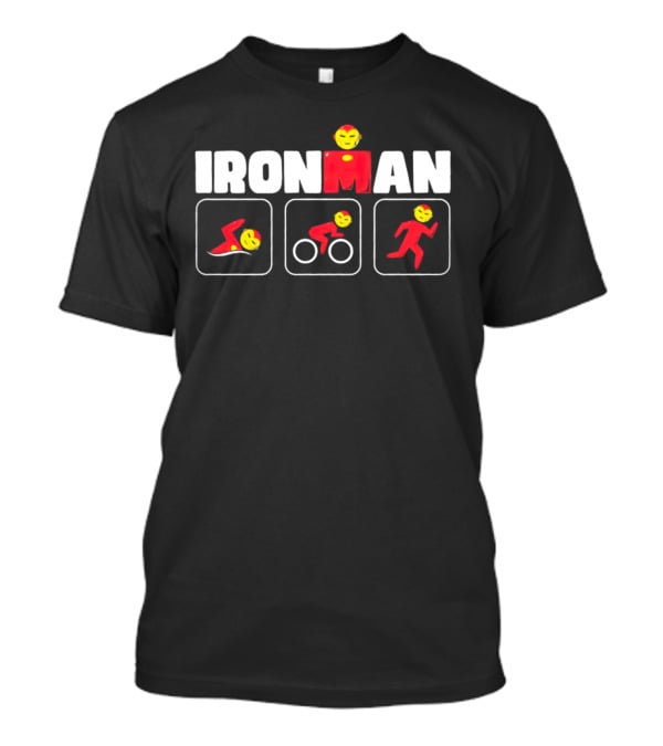 IRON MAN Triathlon Swim Bike Run Emoji Icons T-Shirt