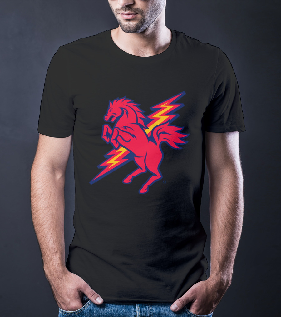 St. John's Red Storm Thunder Horse Lightning Bolt T-Shirt