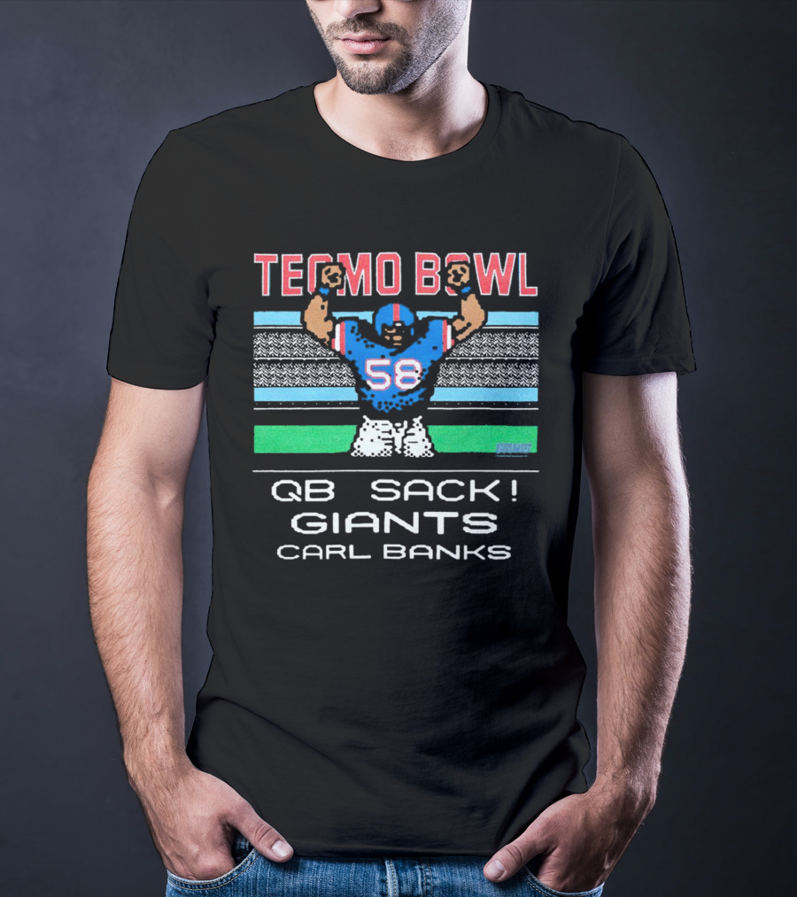Tecmo Bowl QB Sack Giants Carl Banks 58 T-Shirt