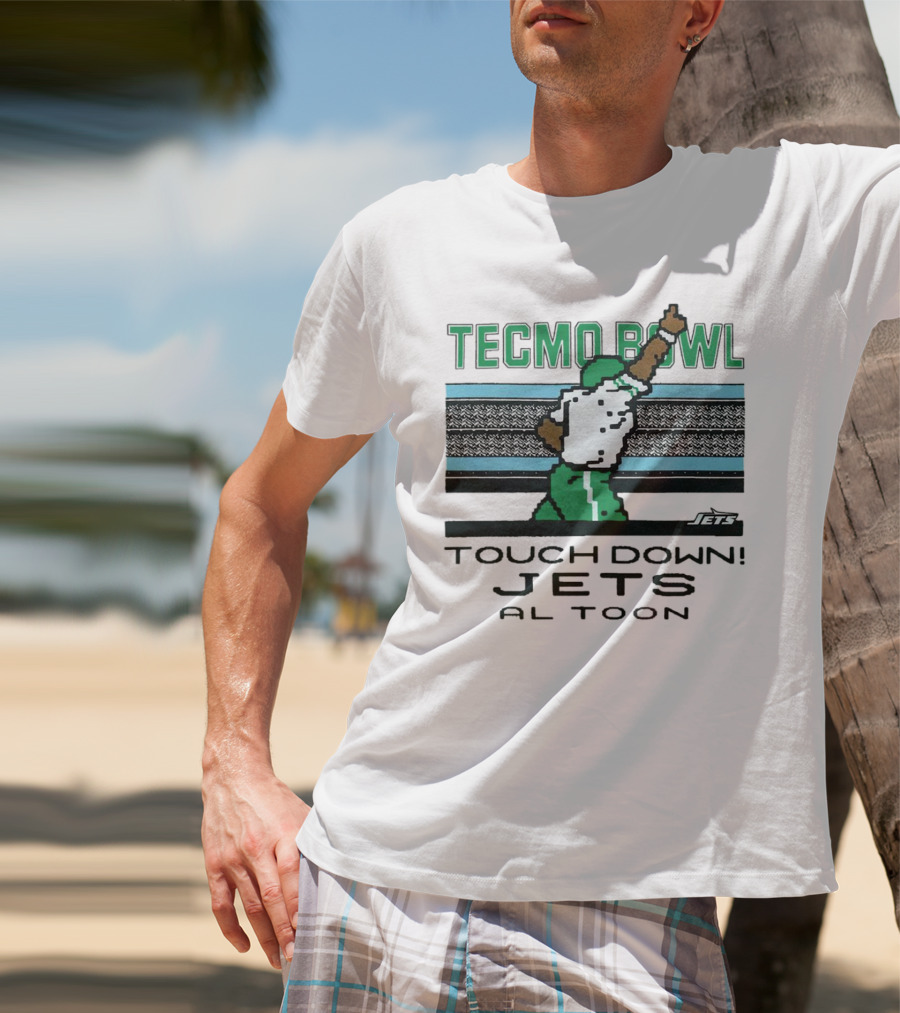 Tecmo Bowl Touch Down New York Jets Al Toon Retro Gaming Iconic Scene T-Shirt