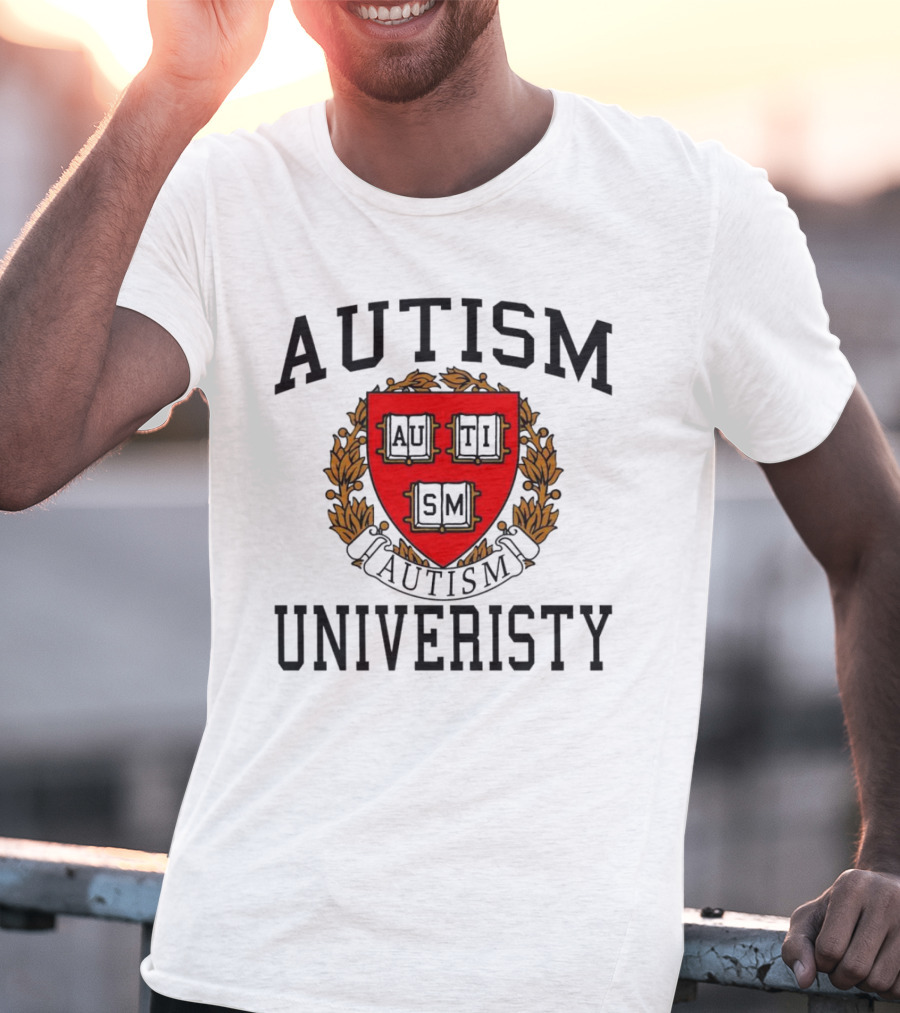AUTISM UNIVERSITY AUTISM CREST LOGO T-Shirt