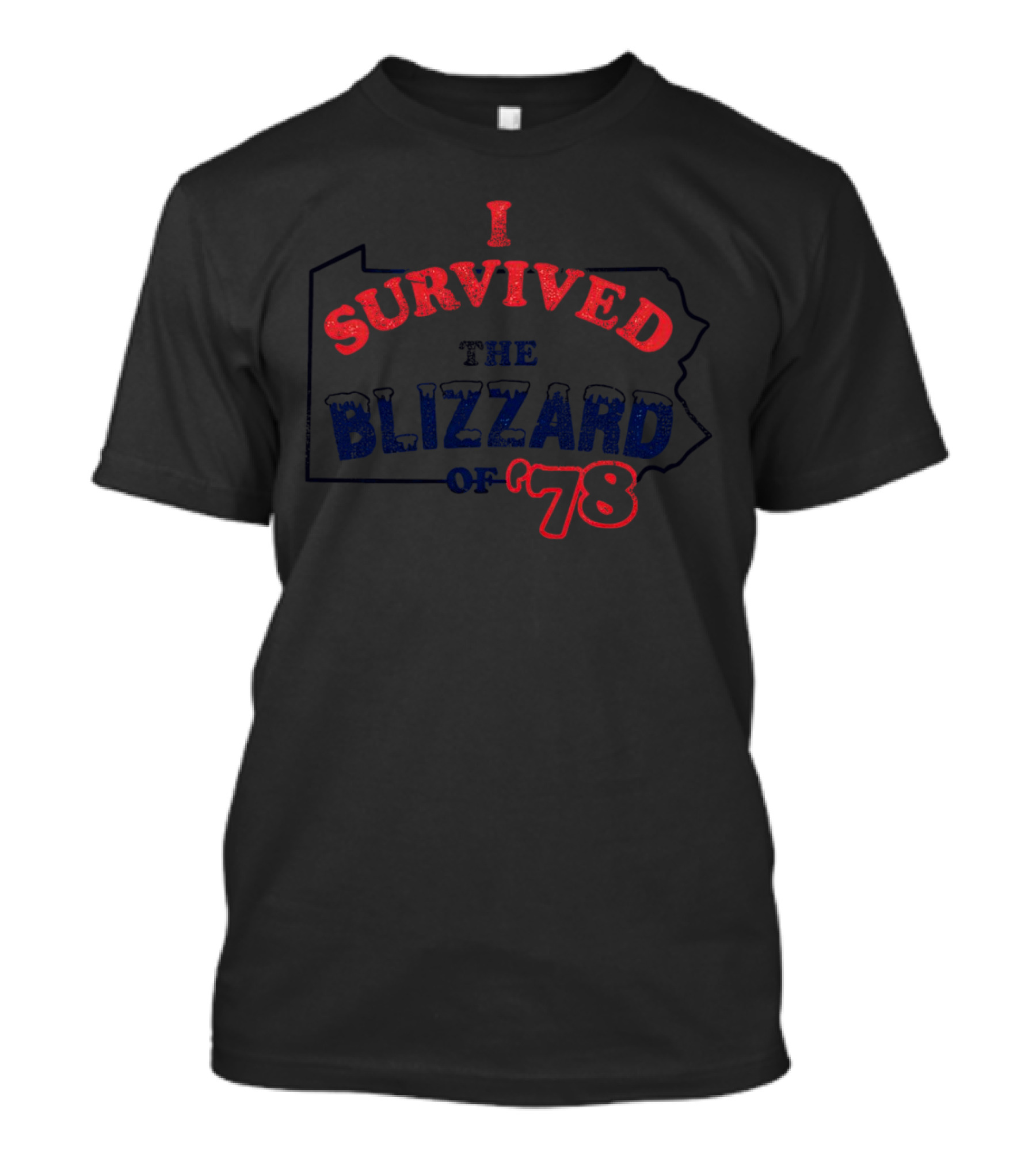 I Survived The Blizzard Of ’78 Pennsylvania Map Outline T-Shirt