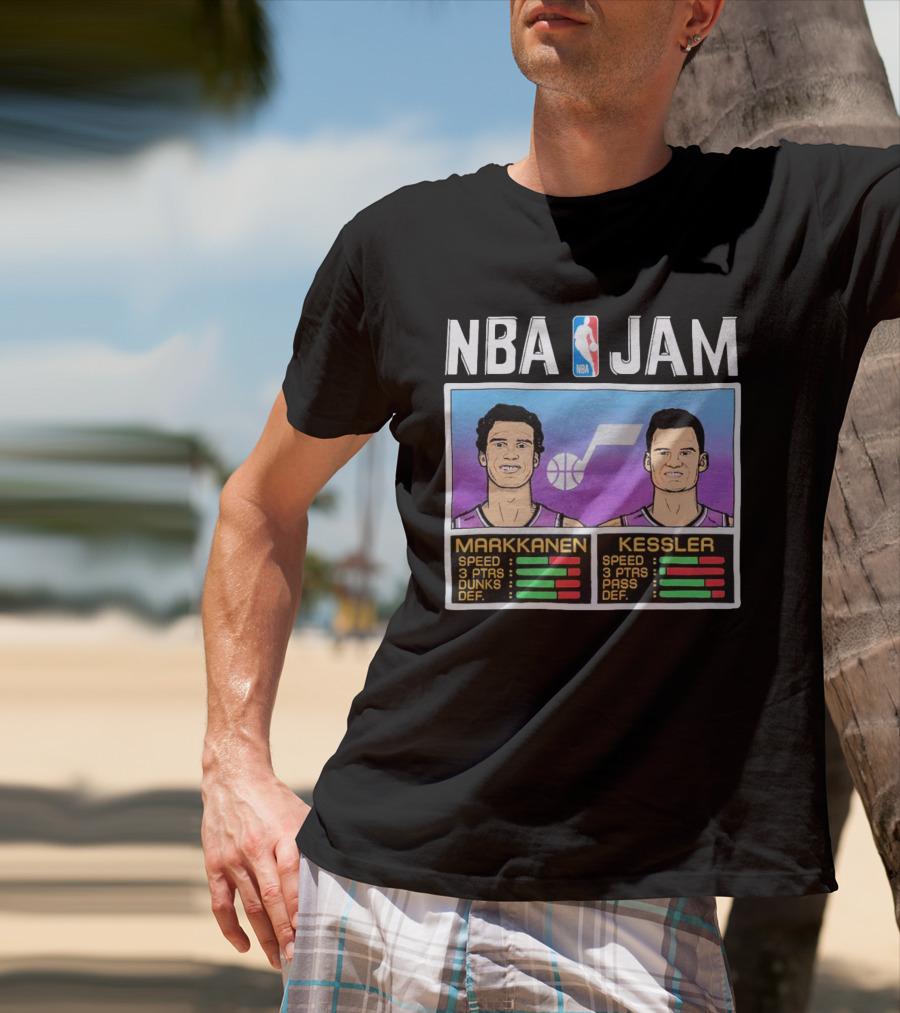 NBA Jam Jazz Markkanen Kessler Player Stats T-Shirt