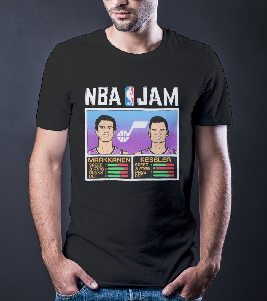 NBA Jam Jazz Markkanen Kessler Player Stats T-Shirt