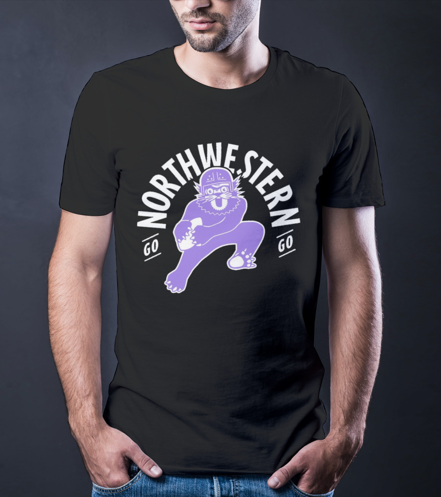 Northwestern Wildcats Football Mascot Go Northwestern Go T-Shirt