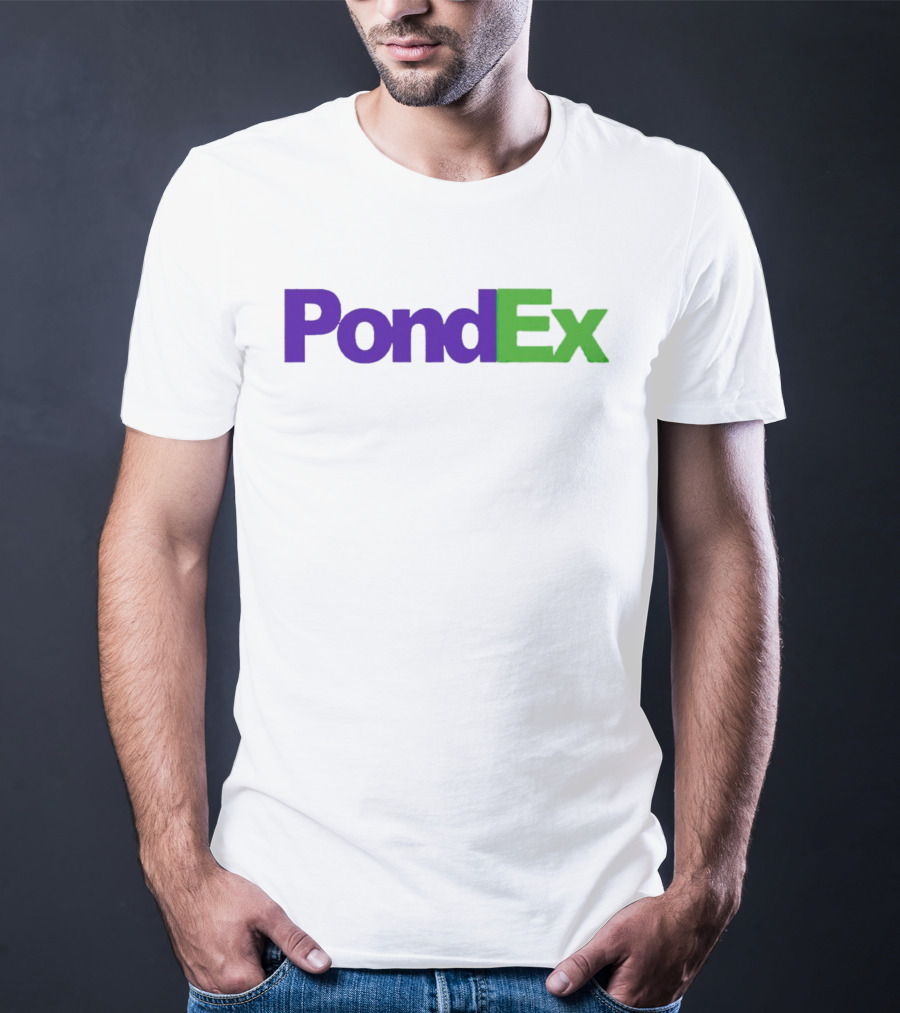 PondEx Bold Purple Green Text T-Shirt