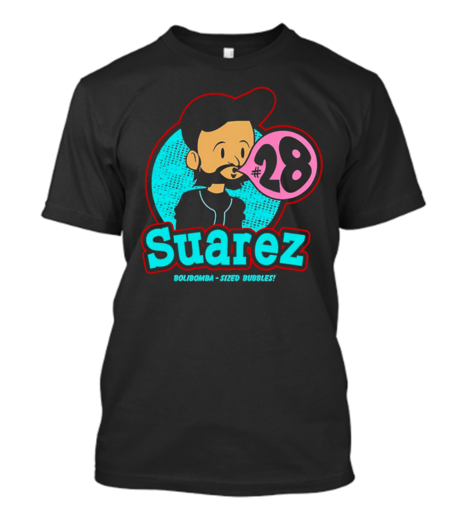 Suarez #28 Bolibomba Sized Bubbles Cartoon Cincinnati Reds Bubblegum T-Shirt