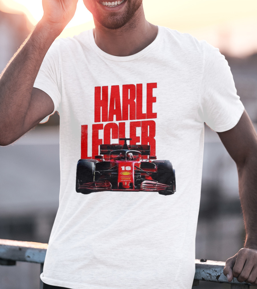 Groovy Ferrari Charles Leclerc Formula 1 Car 16 Racing Legend T-Shirt