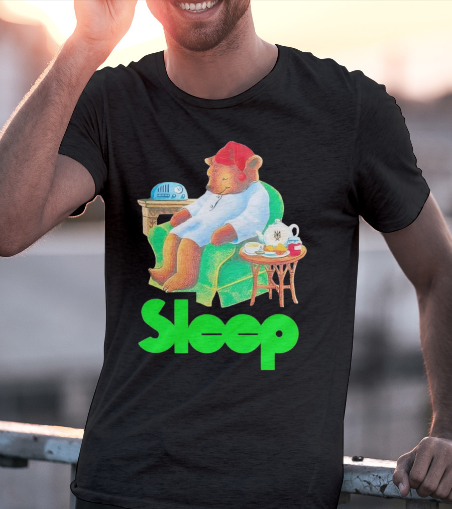 Sleep Tea Bear Radio Chair Cozy Time T-Shirt