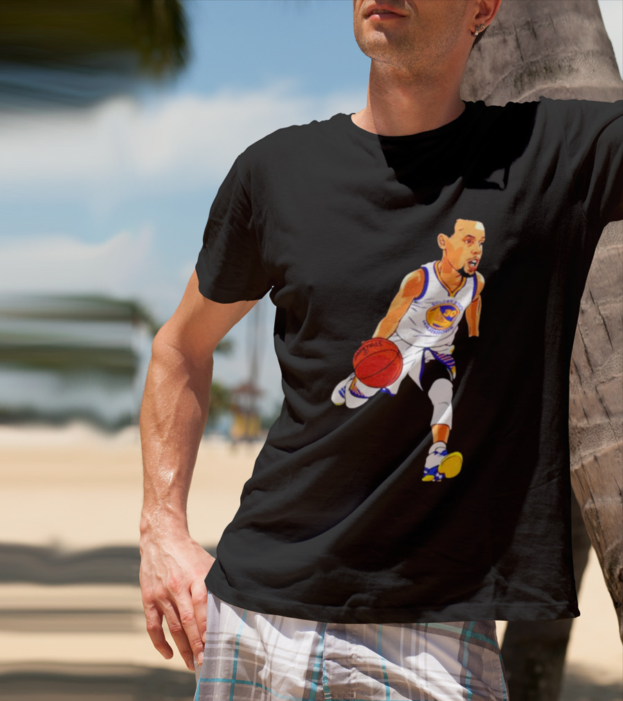 Steph Curry Oakland Basketball Cartoon Golden State Warriors T-Shirt