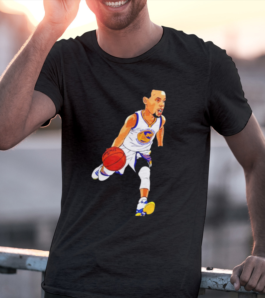 Steph Curry Oakland Basketball Cartoon Golden State Warriors T-Shirt