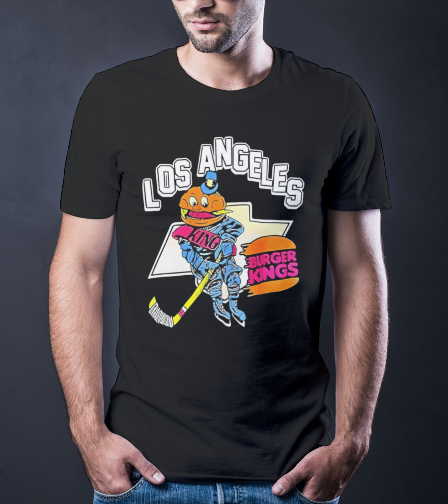 Los Angeles Burger Kings Hockey Comic Mascot T-Shirt