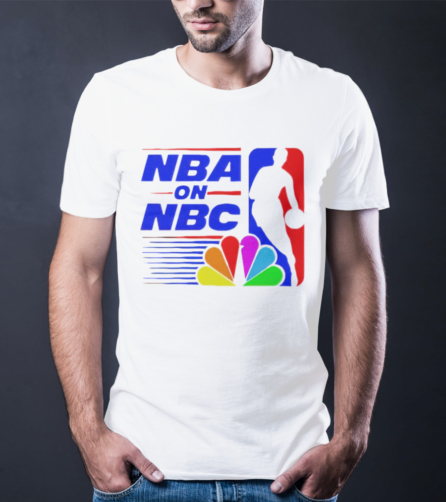 NBA On NBC Basketball Silhouette With Peacock T-Shirt